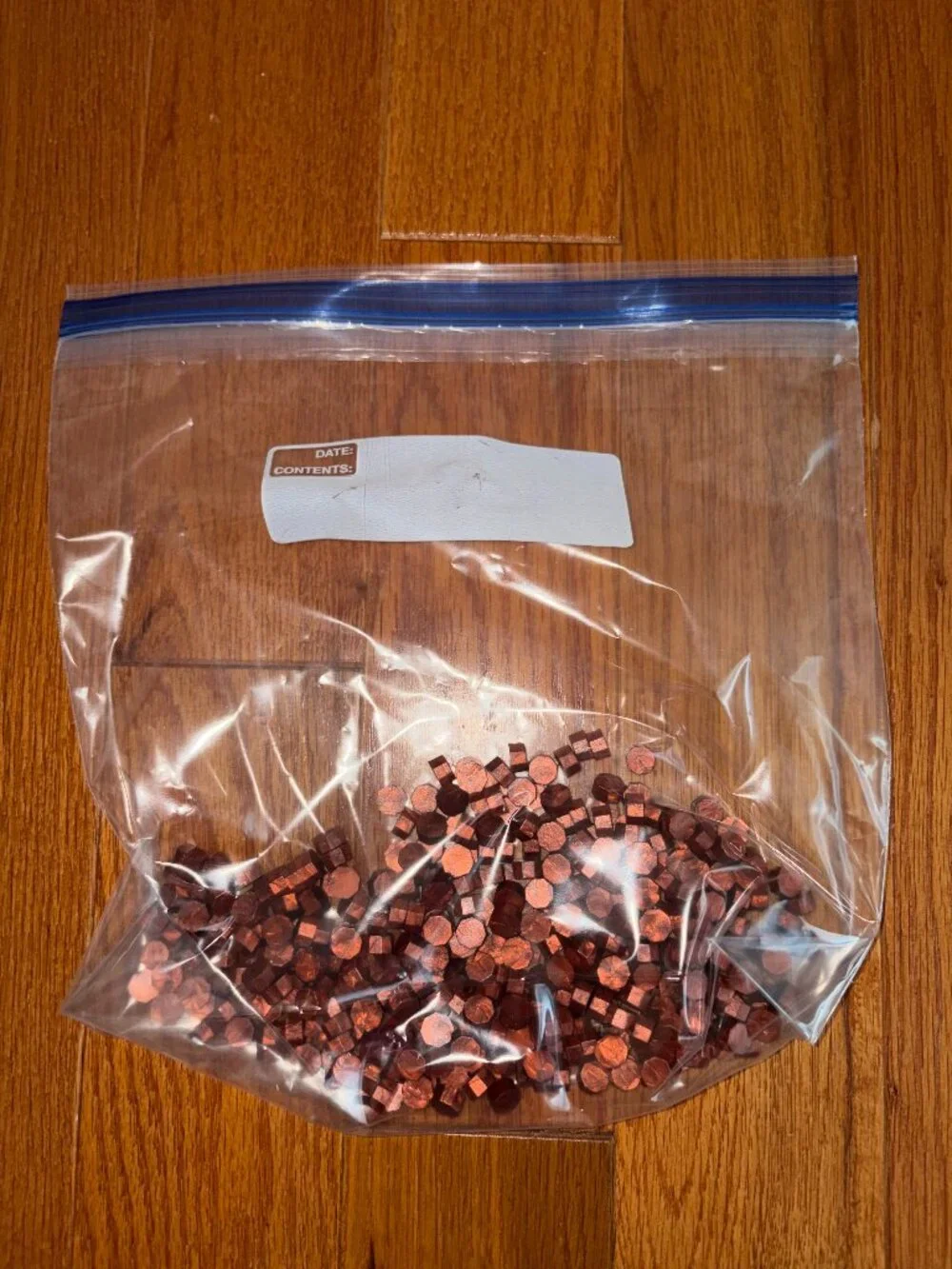 Red Gold Wax Beads